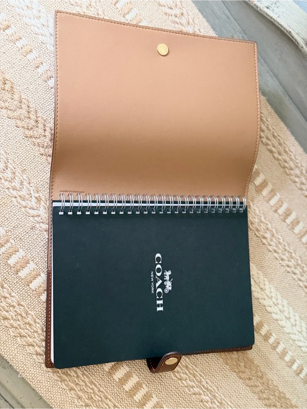 Coach Signature Canvas Notebook Cover & Pencil Case in Tan/brown  New